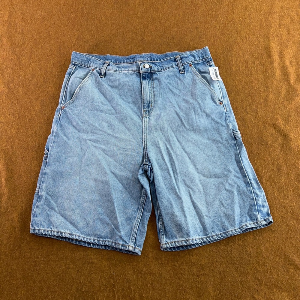Old Navy Boys 20 Plus Blue Denim Carpenter Utility Shorts NWT